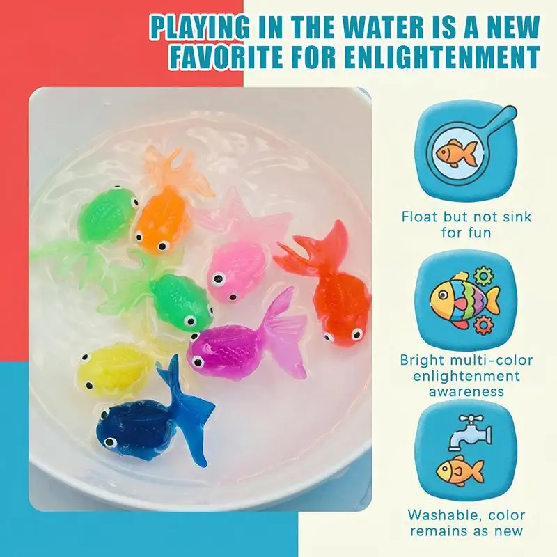 Colorful Floating Goldfish Play Toy Set Vivid Look 5/10/15/20Pcs for Kids Birthday Goodie Bag Fillers Games
