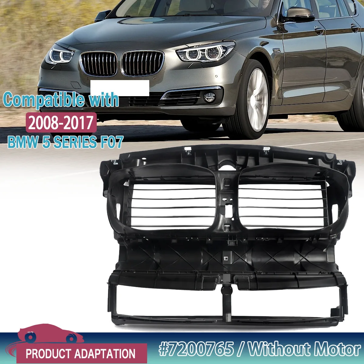 Für BMW F07 Kühlergrill 5er Serie 535i 550i GT 2010 2011 2012 2013-2017 Vorderer Oberer Kühlergrill Lufteinlassklappe Ohne Motor
