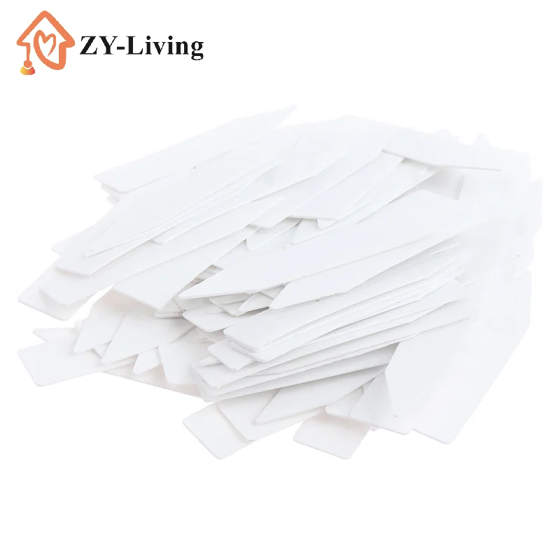 100pc 5*1cm Garden Plant Labels PVC Waterproof Plant Tags Nursery Markers Flower Pots Seedling Labels Tray Mark Tool