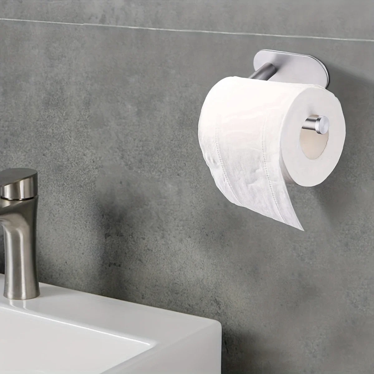Toilet Paper Holder Wall Mounted Towel Holder for Kitchen Stainless Steel Cabinet Paper Roll Storage Hanger Bathroom Accessories image 3