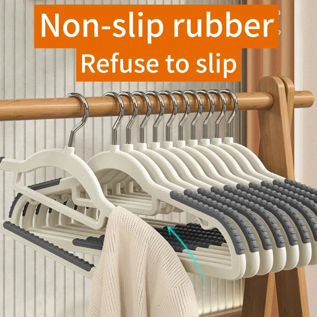 Household Clothes Rack with Curved Design, Plastic, Wide Shoulder, Half Round, Seamless Hanging, Non-Slip