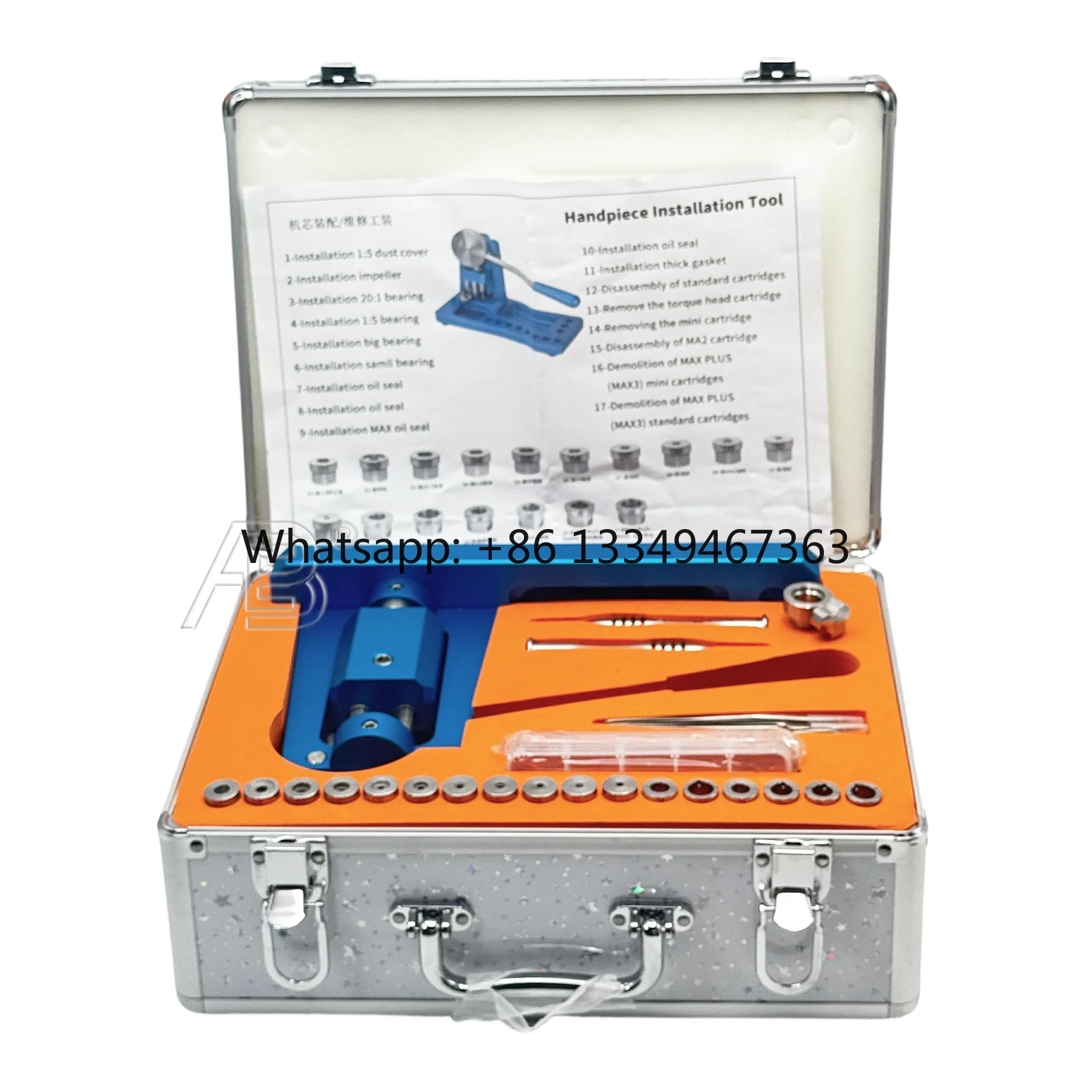 Professional Dental High Speed Handpiece Repair Tool Kit with Turbine Cartridge Bearing Maintenance Tools for Dental Clinics