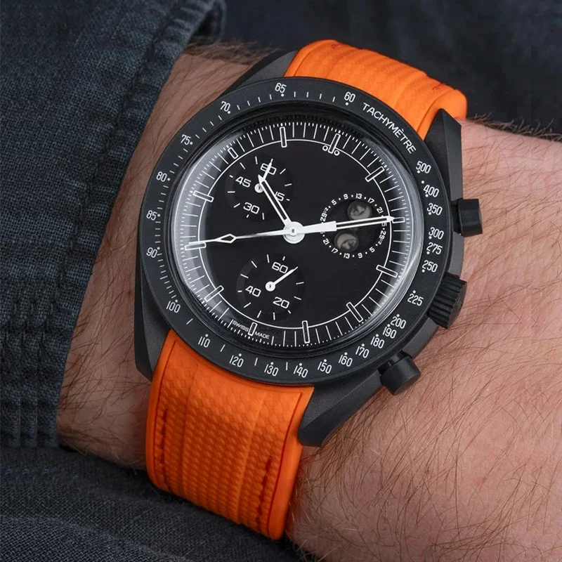 Ypm20mm Diving Strap For Omega X Swatch Joint MoonSwatch Men Women Arc Curved End TPU Rubber Bracelet For Rolex Watch Band Tools