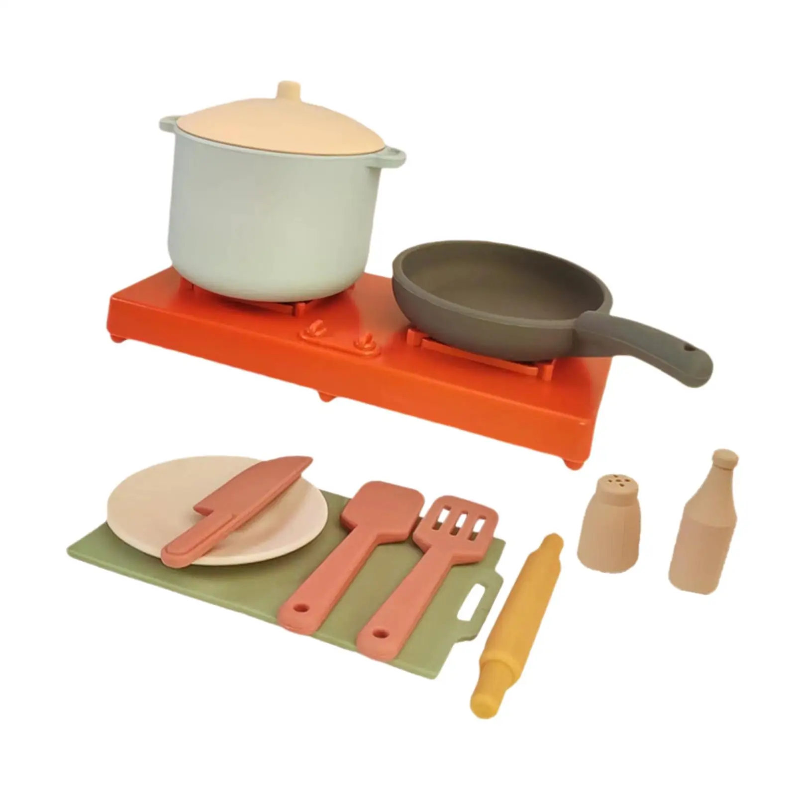 Simulation Kitchen Toy Kindergarten Kitchen Toy Fine Motor Realistic Kitchen Cooking Pan Playset for Girls Boys Birthday Gift