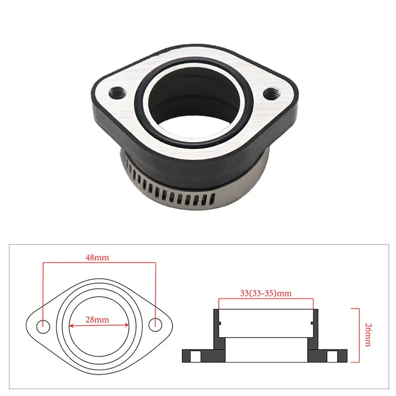 ZSDTRP Motorcycle Carburetor Adapter Inlet Intake Pipe for PWK 21/24/26/28/30/32/34mm PE26/28/30mm TM28/32/34 Carb Pit Dirt Bike