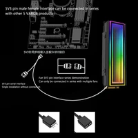 5V/3Pin ARGB AURA Sync Computer 2280 SSD M2 Radiator Aluminum PC RGB M.2 Nvme Cooler Heatsink Solid State Drive Heat Sink Cooler 5