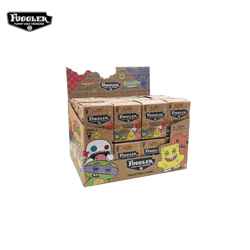 Original ﻿ Fuggler chaveiro caixa cega 2 dentes feios monstro adolescente mutante ninja tartarugas bob esponja figura chaveiro caixa mistério presente