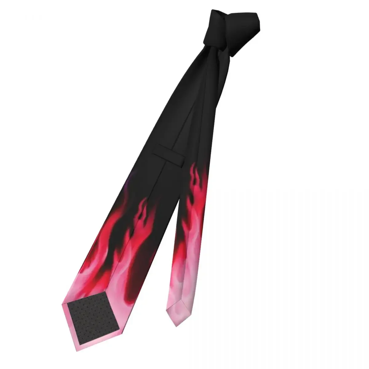 Pink Flames Necktie Men Women Skinny Polyester 8 cm Narrow Fire Pattern Neck Ties for Mens Accessories Gravatas Office