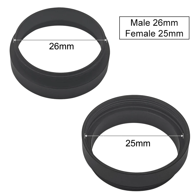 Microscope Objective Lens Adapter Female 20.2mm to Male 15.2mm Adaptor M20.2 M15.2 25mm 26mm M26 M25 for Nikon Olympus