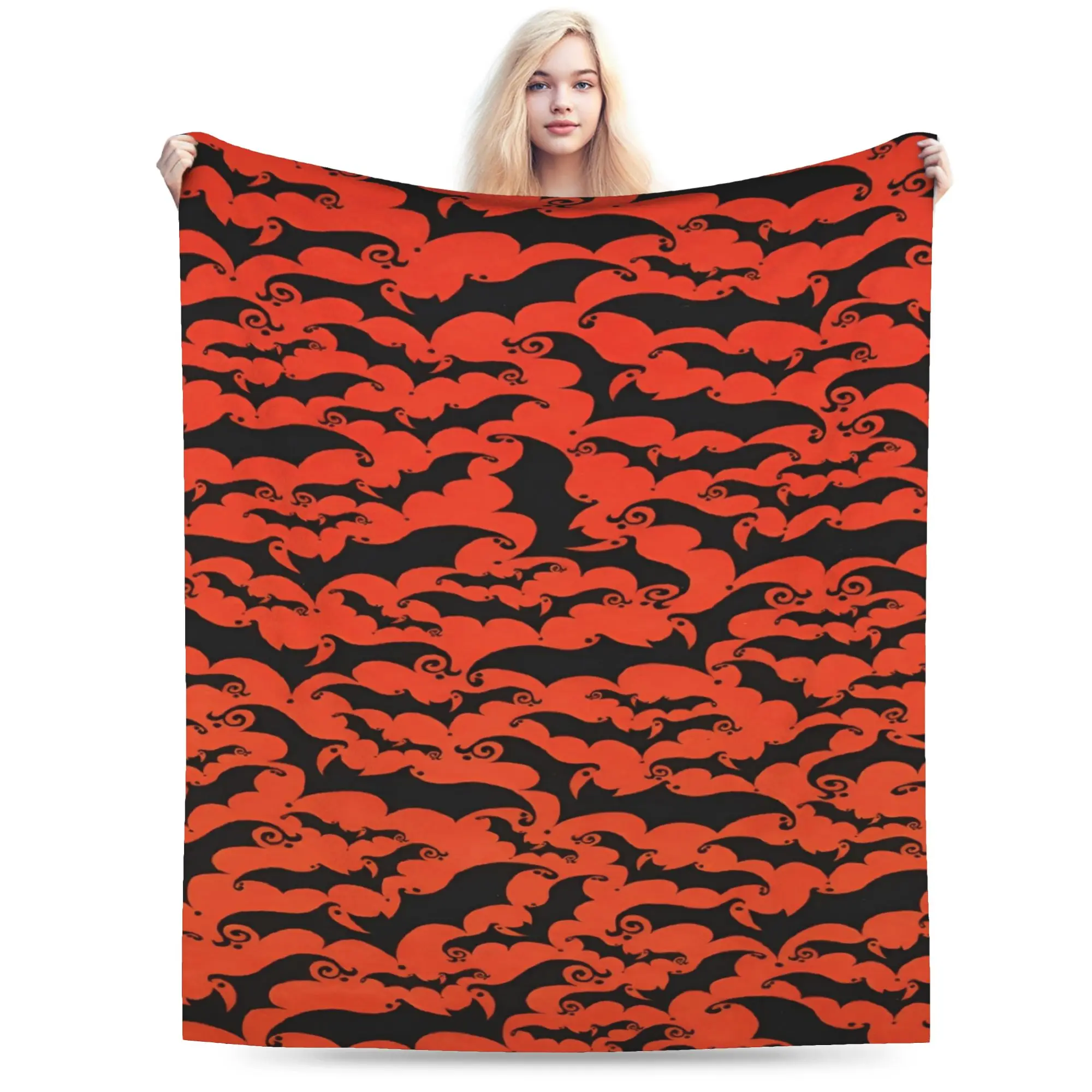Cozy halloween Spiders Web Bats Pumpkins Spooky  Blanket Stuff Sofa Decorative  Throw Blankets Warm Flannel for Car