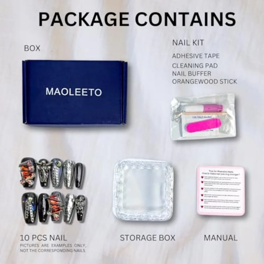 3Dアーモンド型プレスオンネイル ロングアーモンドフェイクネイル フレンチグラデーションデザイン レディース ガールズ ミドルブラックプレスオンネイル