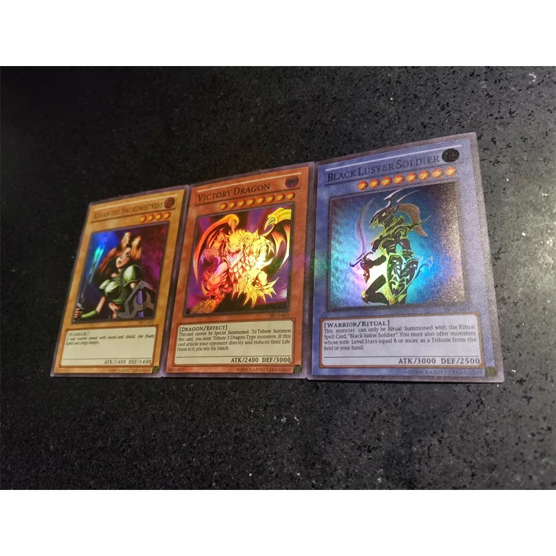 3PC/Set Yu-Gi-Oh Anime DIY ACG 2023 WCS Champion Prize Card Battle Game Toys Collectible Card Birthday Gift Black Magician Girl