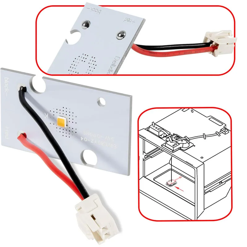 Substituição do módulo LED Freezer Light Board, W10843353, W11205083, W10695459, Geladeira, Whirlpool, Whirlpool, Mais