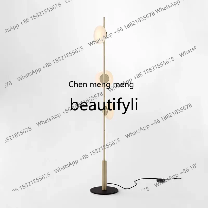 

Designer living room medieval floor ornament, retro black creative bedroom model room three-head vertical glass decoration