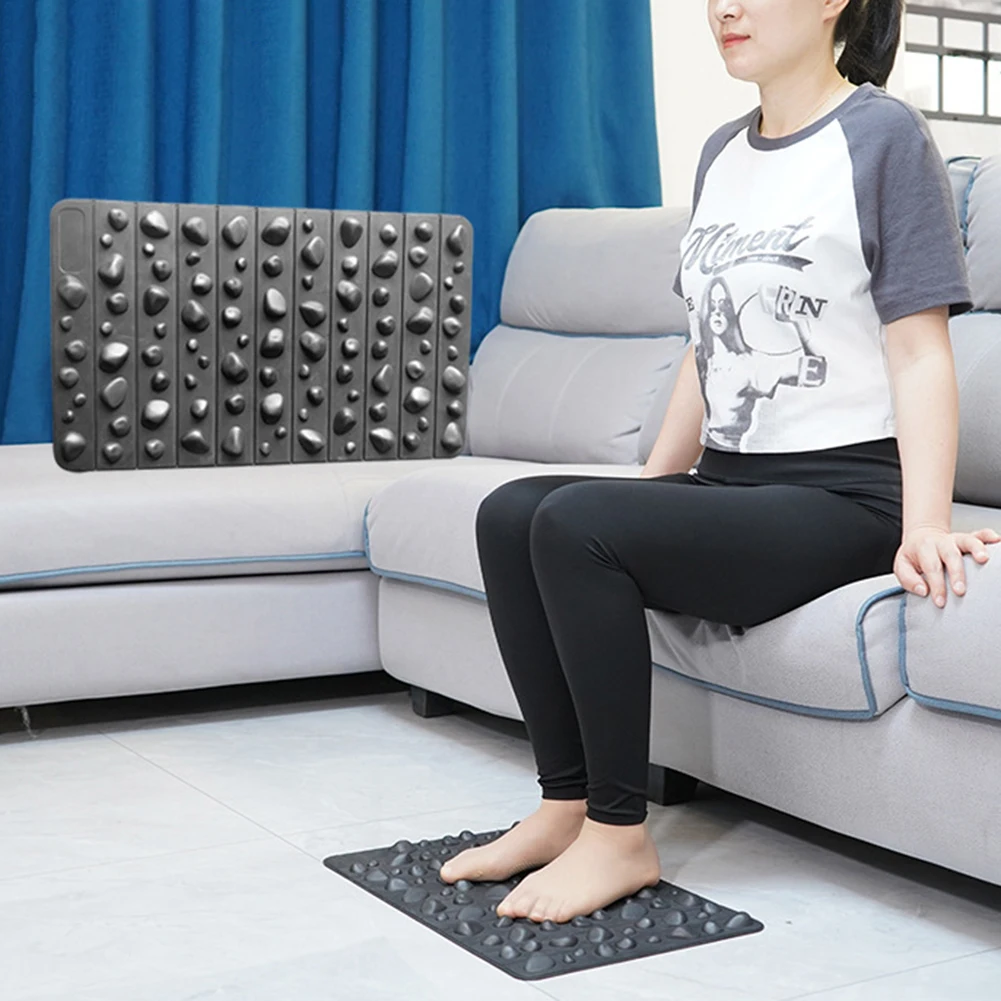 Reflexology Walk Stone Foot Massage Mat Pebbles Mat Health Care Acupuncture Shiatsu Circulation For Grown-ups 50cm x 30cm x 2cm