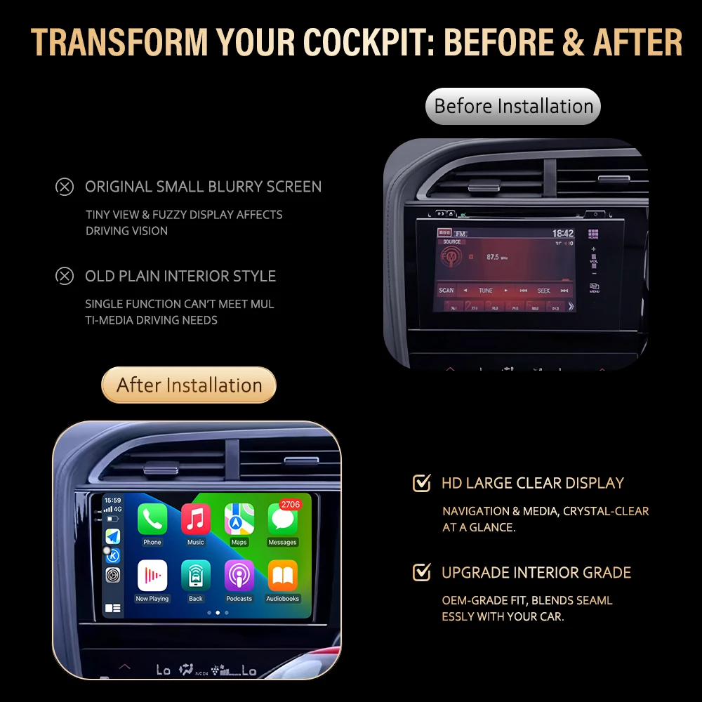 Android 16 Car Radio For Honda Shuttle 2 2015 - 2020 WIFI 4G Navigation GPS Multimedia Video Player Stereo Wireless Carplay