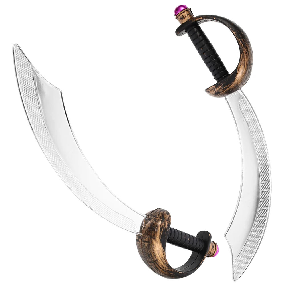 

2pcs Pirate Sword Toys Durable Plastic Halloween Party Props Kids Accessories Costume Decorations Cosplay Role Play