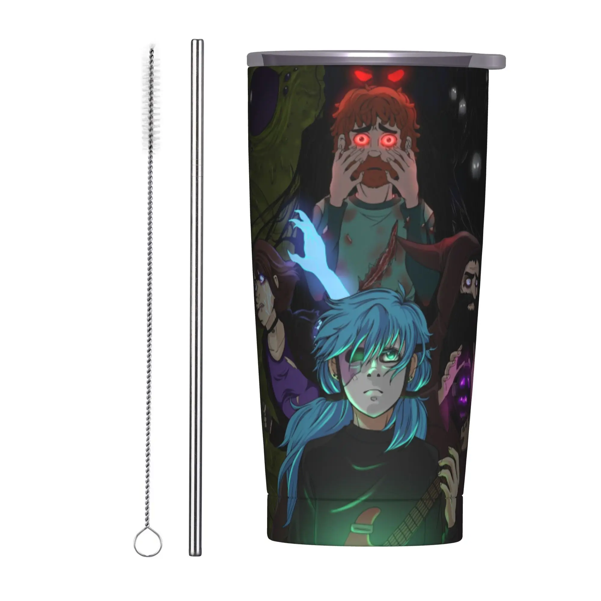 

20 унций Sally Face Game Аниме SF Вакуумный изолированный стакан Horror Sal Fisher Кружки Автомобильные эргономичные с соломенной крышкой Чашка из нержавеющей стали