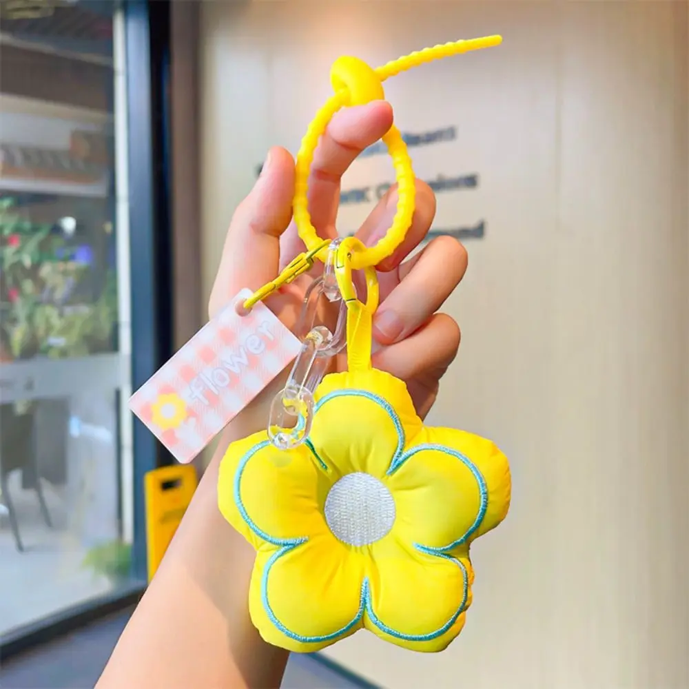 Dopamine Flower Bag Pendant Acrylic Chain Bag Match Accessories Fresh Backpack Decoration Cloth Bag Charms Floral Lanyard Gift