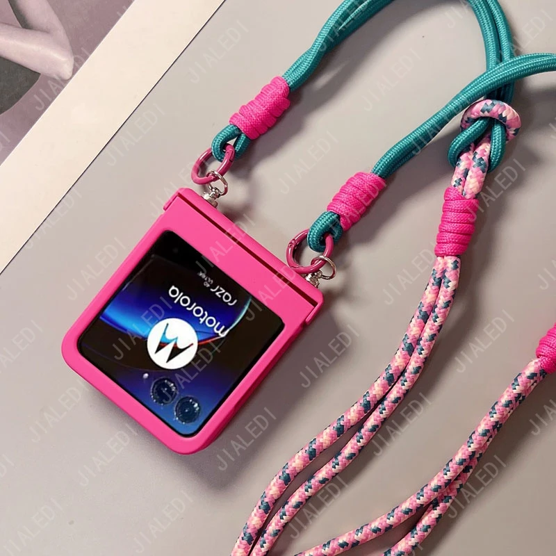 Etui na telefon z paskiem na szyję i zawieszką do Motorola Razr 70 40 50 60 Ultra Moto Razr60 Plus — zdjęcie produktu 2