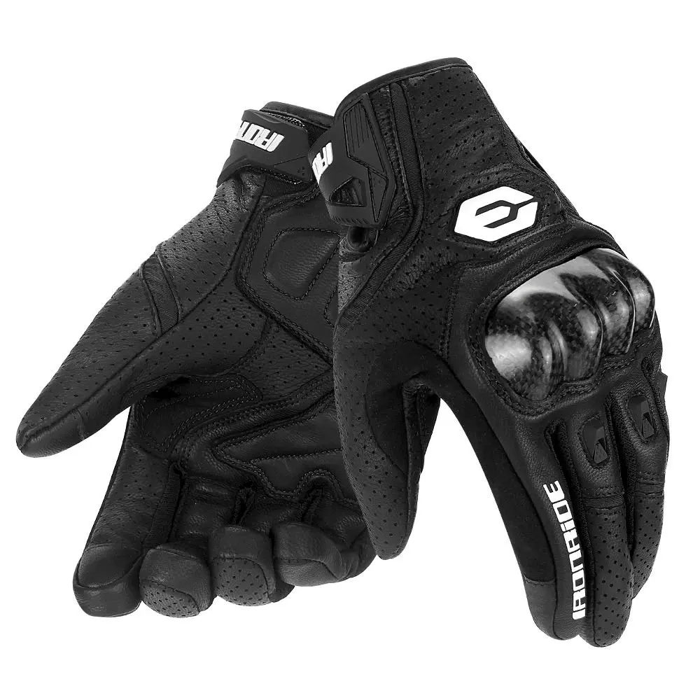 

Genuine Leather Motorcycle Gloves Men's Touch Screen Guantes Moto Black Motocross Off-Road Gloves Breathable Anti-fall Gloves