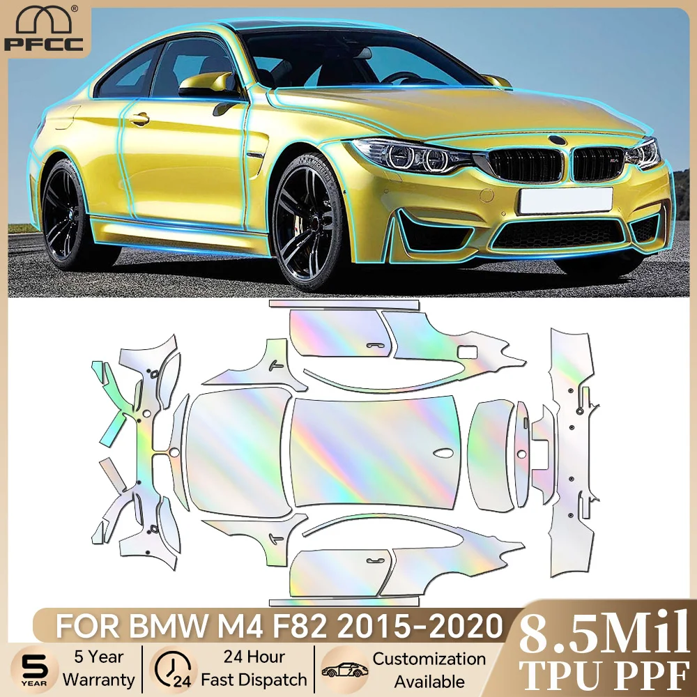 

For BMW M4 F82 2015-2020 Pre-cut PPF Bra 8.5Mil TPU Paint Protection Film Car Body Clear Anti-scratch Resistant Car Accessories
