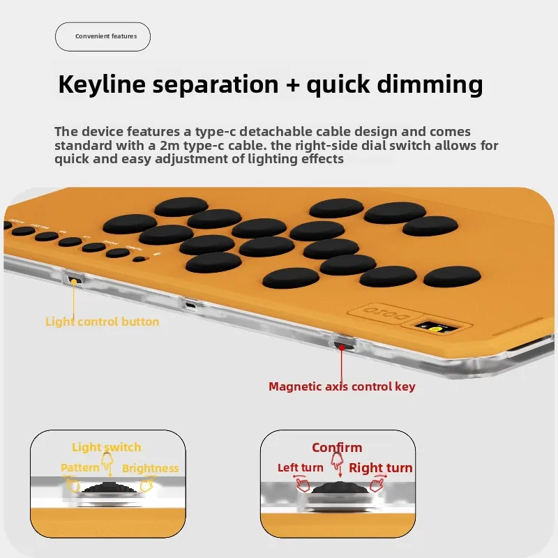 

Проводная игровая клавиатура DOIO Hitbox для киберспорта, геймерский контроллер для аркадных игр, контроллер без джойстика для PS5, Switch, Steam, NS2, подарки