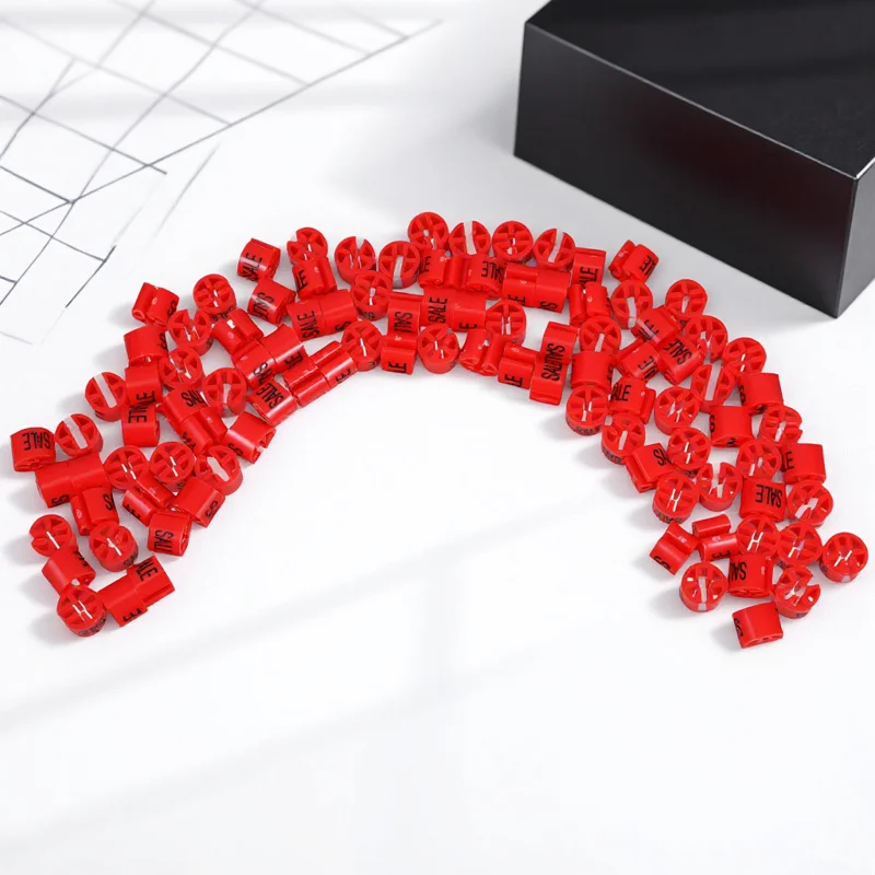 

100Pcs Size Circle Hanger Markers Bright Red Plastic Sale Tags Clothes Sorting Markers Tags Hanger Size Marker Numbers
