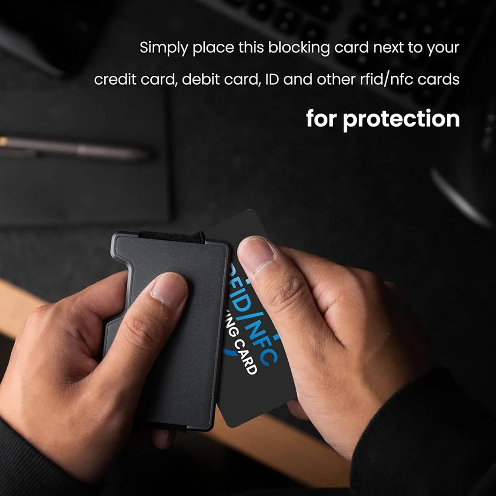 การ์ดป้องกัน RFID สำหรับบัตรเดบิตธนาคาร, ป้องกันการโจรกรรมแบบไม่สัมผัส NFC, ปกป้องกระเป๋าเงินทั้งหมด