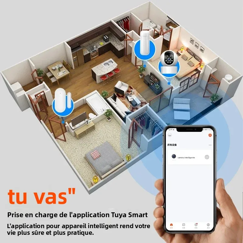 PGST A01 WiFi 4G حماية أمنية Tuya Smart Life Home Auto Door مستشعر حركة مغناطيسي إنذار نظام أمان مجموعة Alexa