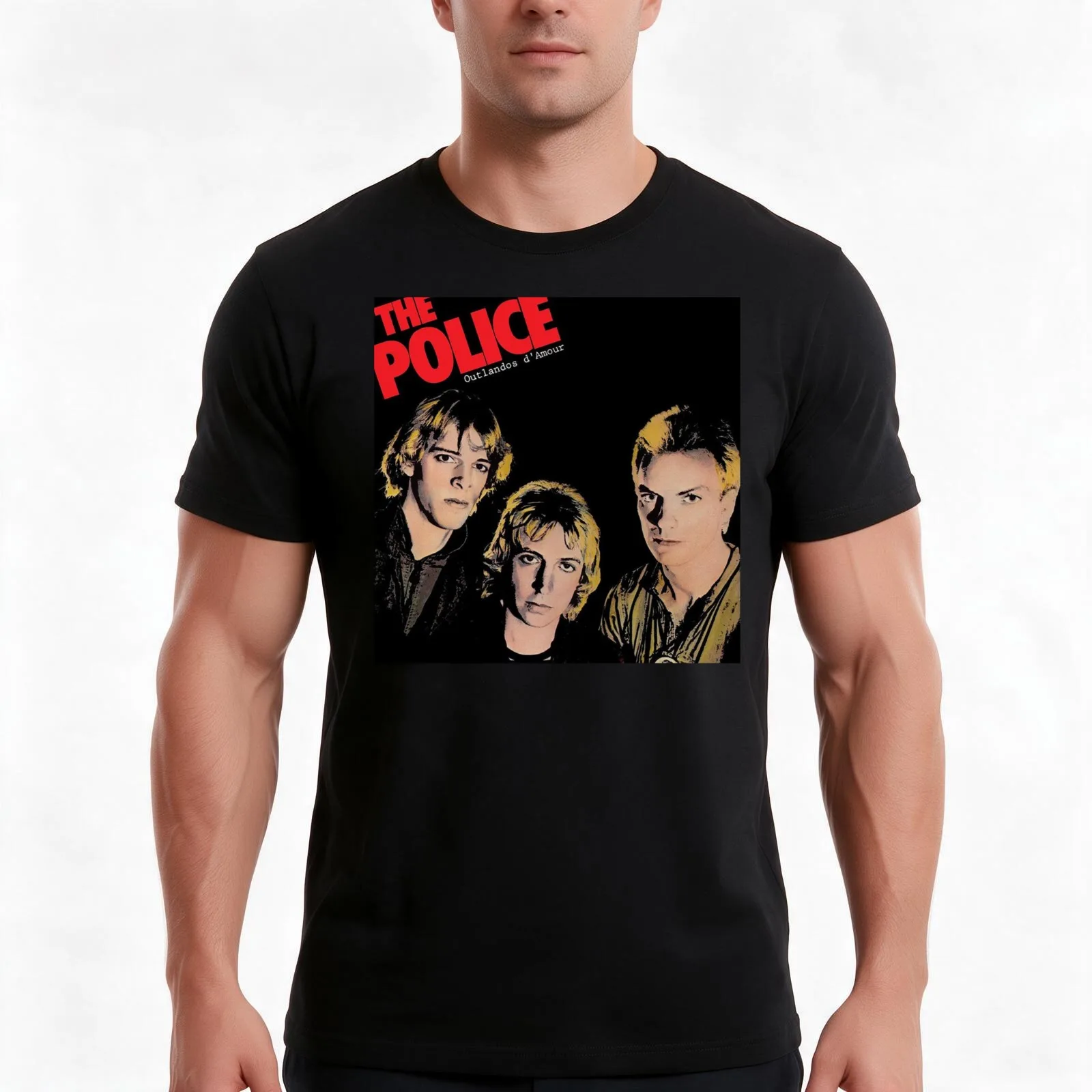 The Police - Outlandos d'Amour album 1978 T-Shirt, Summer Casual Cotton Tee, Oversized Streetwear Tops, Vintage Graphic Print