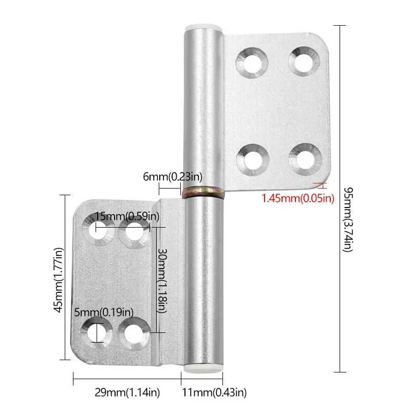 Bathroom Toilet Door and Window Split Detachable Hinge Small Loose-leaf Folding Metal Hinges