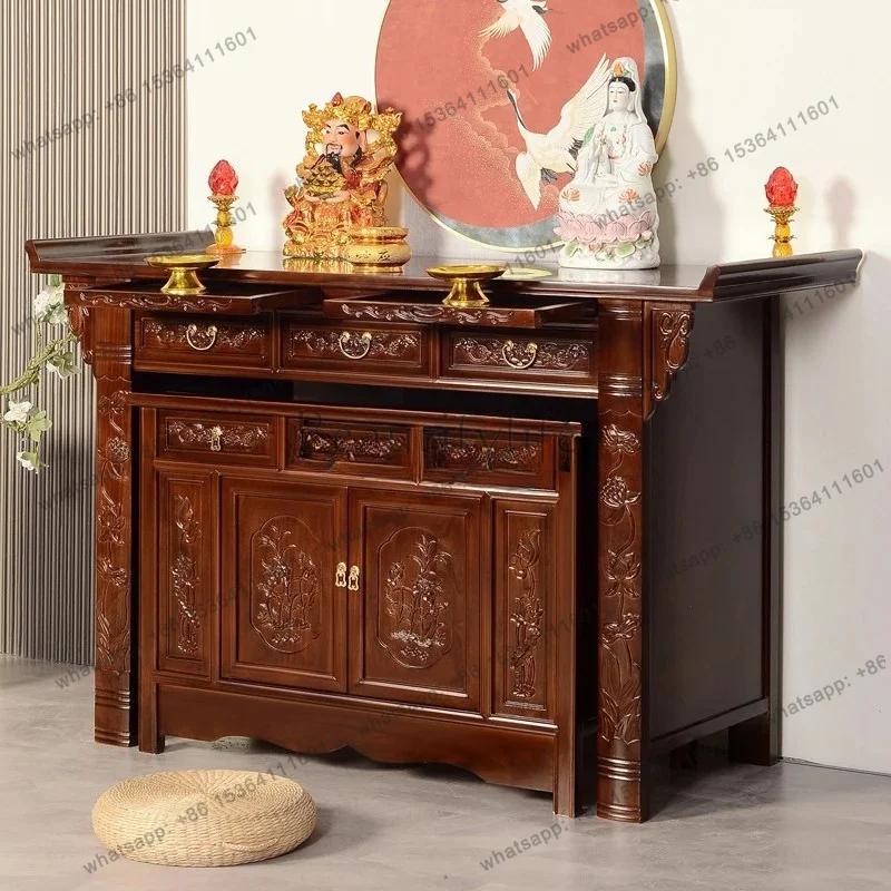 

Solid wood Buddhist platform household table Chinese Buddhist cabinet living room Zhongtang incense case Guanyin table