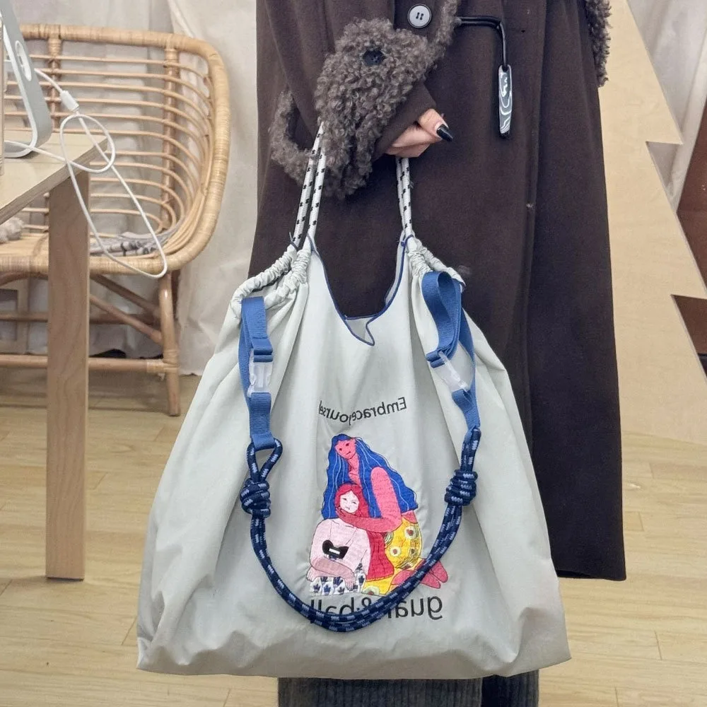 

Large Capacity Canvas Tote Fashion Embroidery Eco Bag Shoulder Bag Designer Shopper Handbag