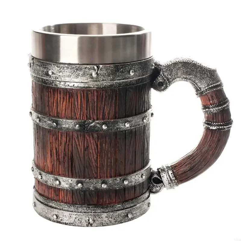 Barrels Beer Mug Large Resin Stainless Steel Insulated Cup Elegant Drinkware For Home Party Decoration Y5GB