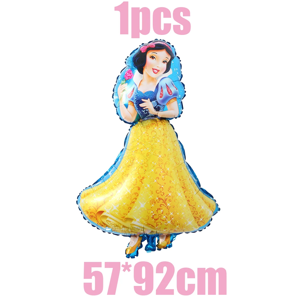 Snow White Princess Theme Tablecover Gifts Bag Plates Latex Balloons Happy Birthday Party Napkins Decoration Hanging Banner