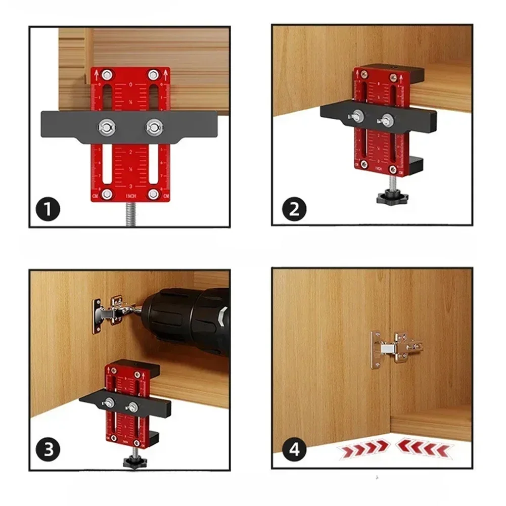 Plantilla de montaje para puerta de armario, abrazadera de marco para puerta del hogar, soporte de montaje de plástico ABS, herramientas de carpintería, 2 uds.