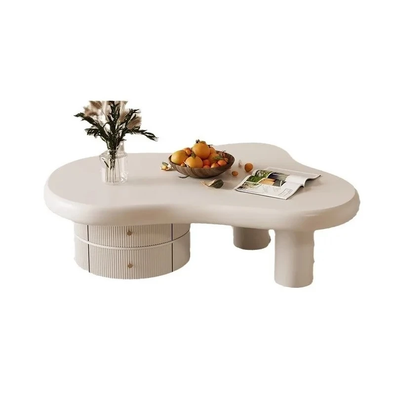 

Light luxury cream wind cloud coffee table reception negotiation living room home leisure small coffee table