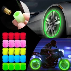 Luminous Valve Caps Fluorescent Night Glowing Decor Car Motorcycle Bicycle Wheel Hub Valve Stem Cap Styling Car Tyre Accessories