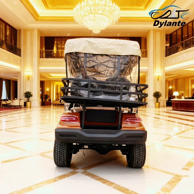 China 72 Volt Electric Golf Cart Buggy Lithium Battery Golf Buggy 5KW Motor Folding Windshield Rain Cover Upholstered Seat