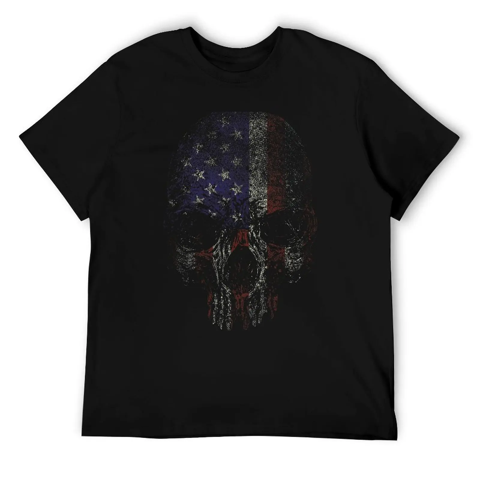 

Patriotic American Flag Skull T-Shirt man t shirt cotton t shirt personalised man tshirt T-Shirt