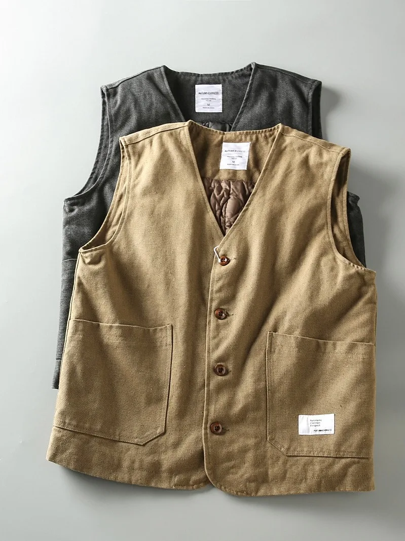 

Американский повседневный жилет Svel, мужской зимний новый теплый хлопковый спецодежда с v-образным вырезом, свободный крой, молодежная мода