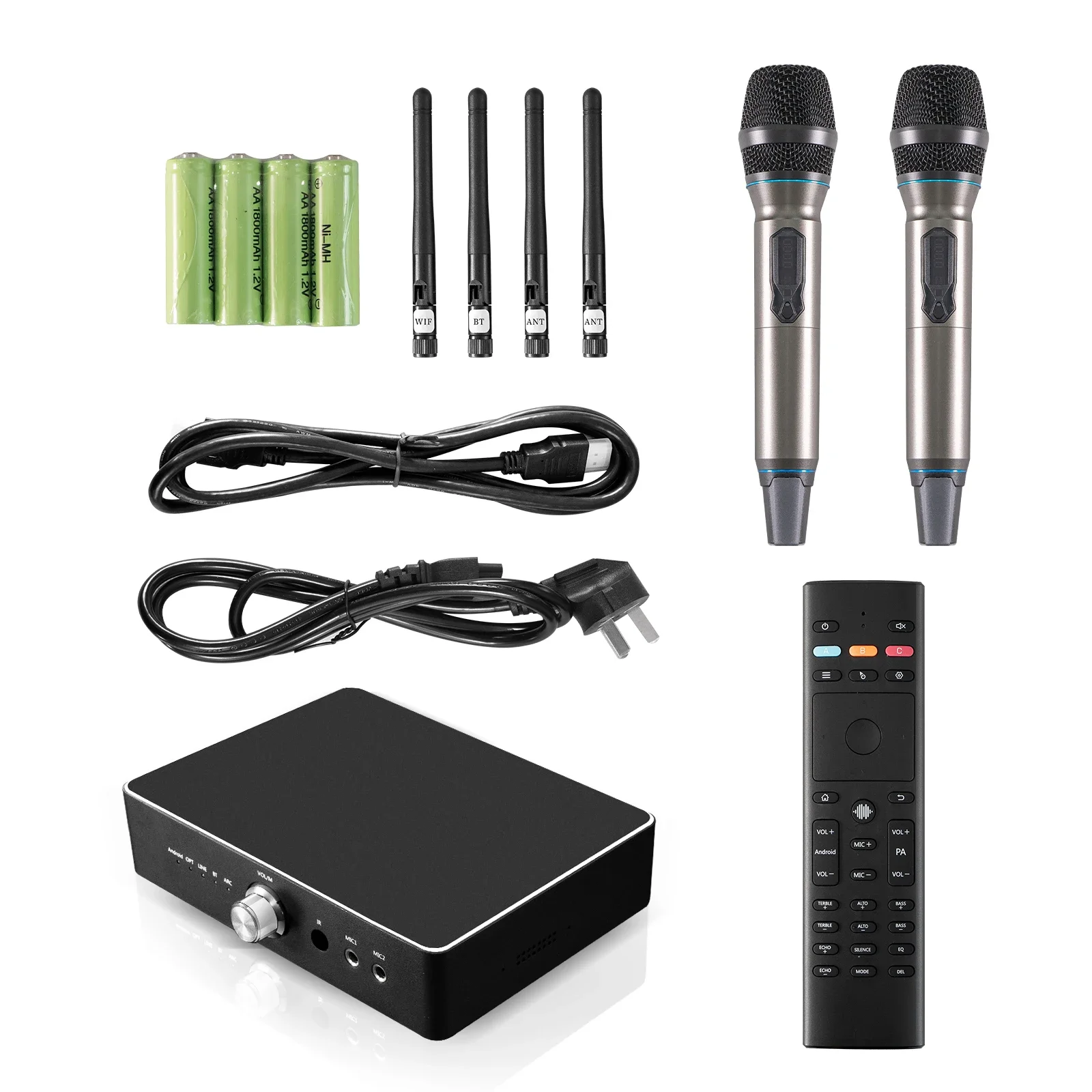 ihomelife newest  2T2R Dual wifi cloud panel karaoke android TV Box party KTV Machine with 2 Microphone 600W amplifier