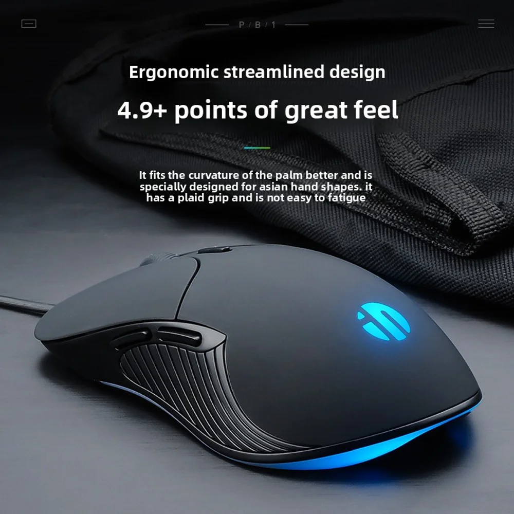 Büro-Gaming-Maus, kabelgebunden, stumm, 6 Tasten, Makroprogrammierung, leuchtendes Zuhause