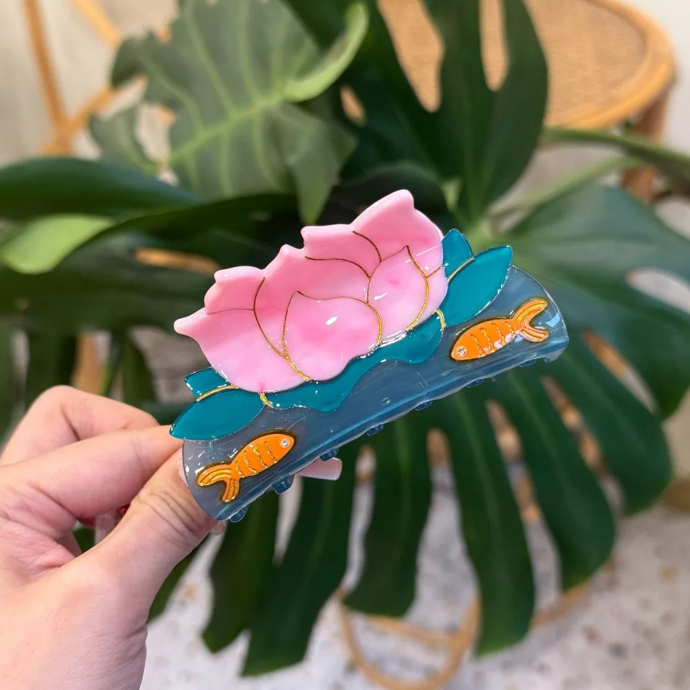 

Fashion Elegant Ocean Series Hair Claw Acetic Acid Korean Style Shell Hair Claw Conch Hair Accessories Geometry Shark Clip Girls