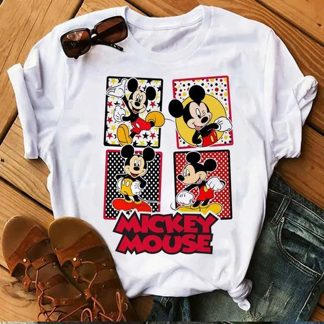 Le nuove coppie Disney sono magliette da uomo e da donna in cotone larghe e comode per il tempo libero di Topolino Minnie con maniche corte