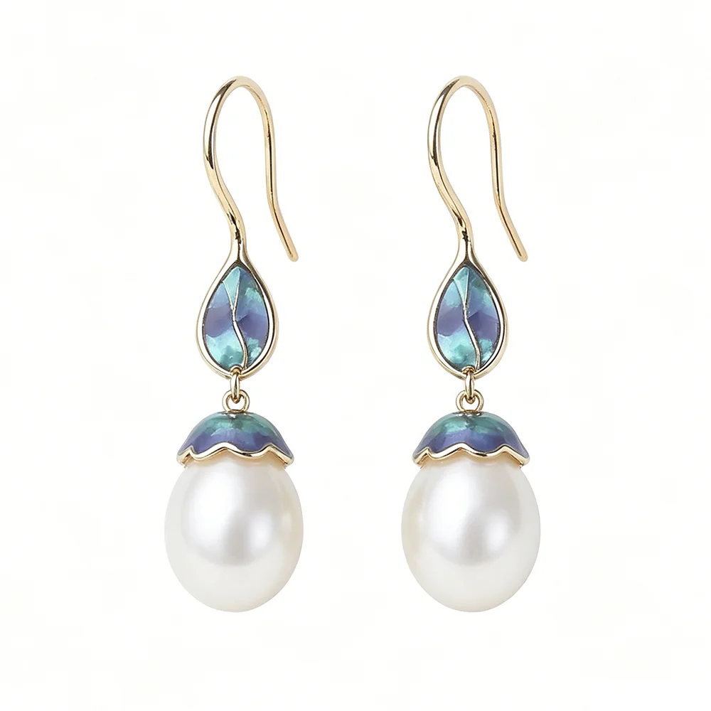 

Genuine Natural Freshwater Pearl Earrings Woman,Silver 925 Earrings with Natural Pearls Wife Girls Birthday Gift White Black