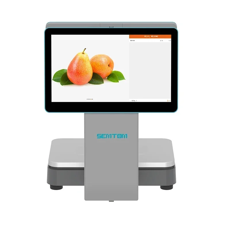 

New in stock All-in-One Intelligent AI Scale POS System with Thermal Printer and Barcode Scanner for Supermarket Cashie
