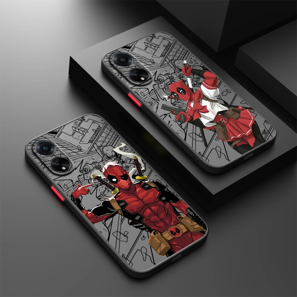 Deadpool Funny Marvel Hero Frosted Translucent For OPPO X5 X3 A54S A5 A94 A16 A53S A57 A74 A72 A96 A98 A78 5G TPU Phone Case