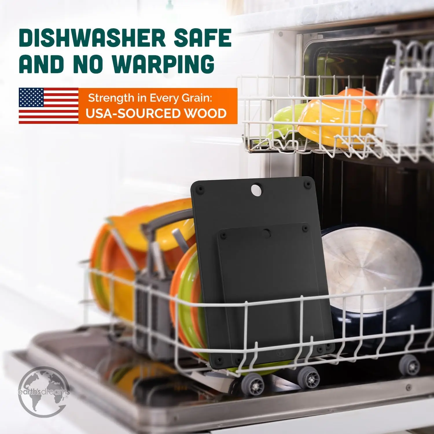 Juego de tabla de cortar compuesta de madera de 3 piezas: pequeña, grande y extra grande: apta para lavavajillas, no tóxica, resistente para uso en la cocina